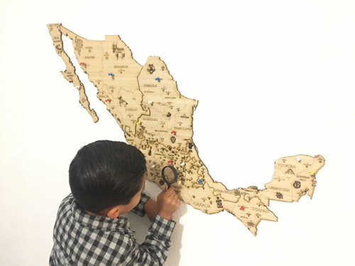 Mapa De Madera México Pueblos Mágicos Mini