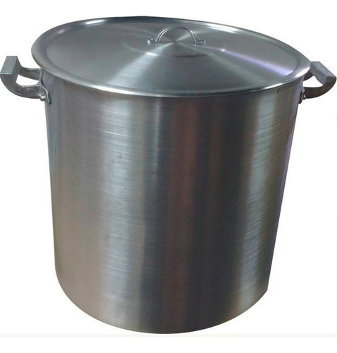 Olla De Aluminio Cacerola 16lts Gastronomica Reforzada 28cm Color Gris