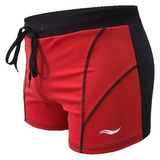 Traje Natacion Boxer Hombre Curvo Frente Colores Seca Rapido