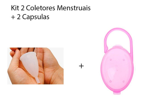 2 Coletor Menstrual Silicone Méd Hipoalergenico Com Capsula