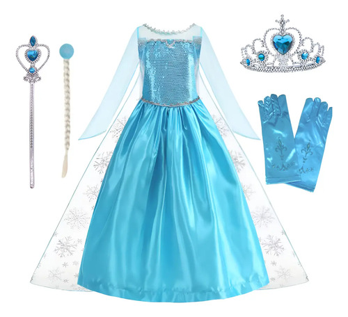 Fantasia Infantil Frozen Vestido Elsa + Kit De Acessórios | MercadoLivre