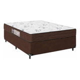 Cama Box Viúva + Colchão D33 One Face - Suede Marrom