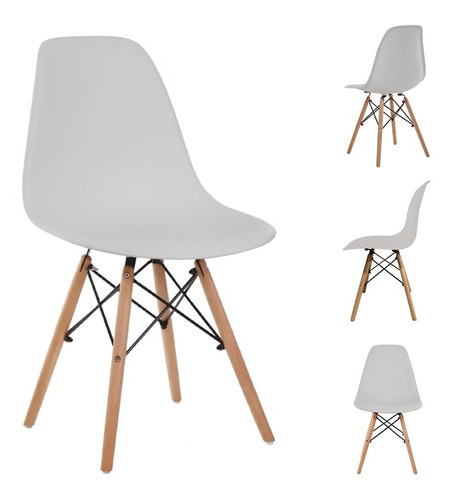 Silla De Comedor Stay Elit Eames, Estructura Color Gris, 4 Unidades