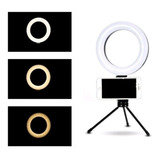 Ring Light De Mesa Blogueira Portátil Luminária De Led 6 Pol