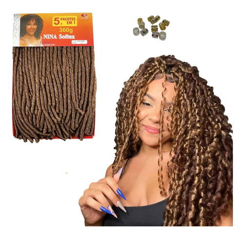 Cabelo Nina Softex 5 Em 1 Crochet Braid Pacotão 360gramas