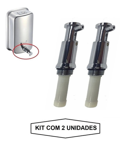 Kit 2 Bicos Dosador Saboneteira Biovis Inox 500ml E 1000ml