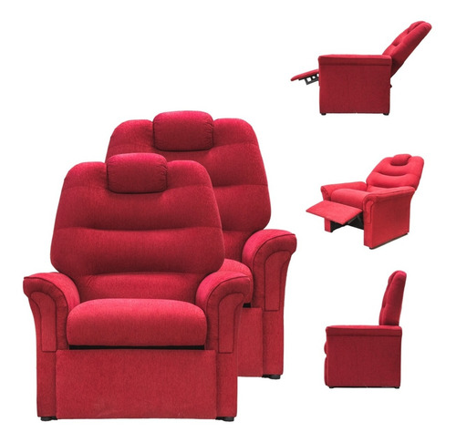 Sillon Reclinable Tela Chenille Combo X 2 Unidades Poltrona