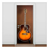 Adesivo Para Porta Musica Violão Gibson-63x210cm