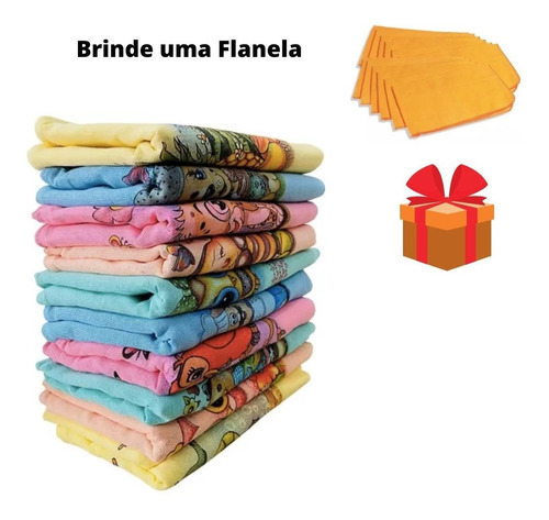 Pano De Prato Estampado Atacado Kit Com 10 Un 100% Algodão 