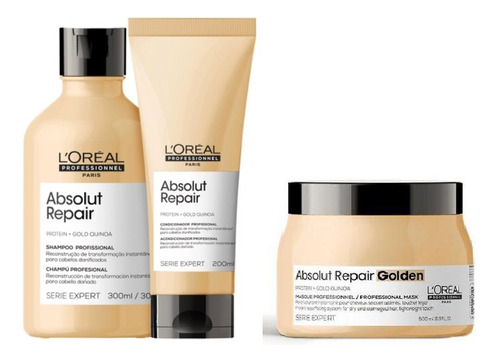 Kit Shampoo E Condicionado E Máscara Golden Absolut Repair