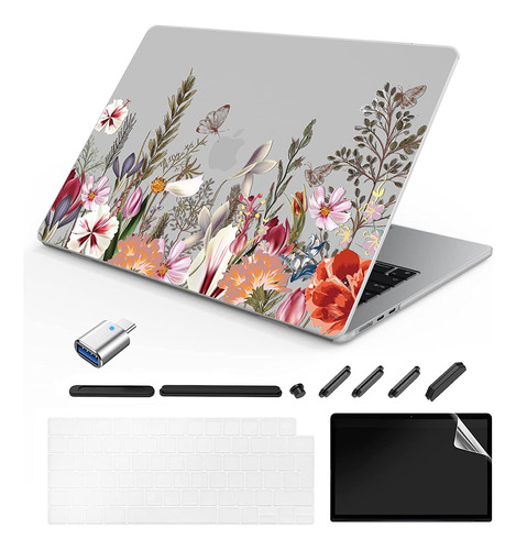 Funda Compatible Con Macbook Air 13.6 - Flores