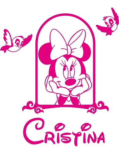 Vinilo Decorativo Minnie Mouse Disney Ventana Niña Niños