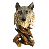 Figura De Lobo, Busto De Lobo, Estatua De Animal Lobo Tallad
