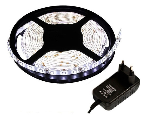 Fita Super Led 5050 Branco Frio 300 Leds 5m + Fonte Grátis