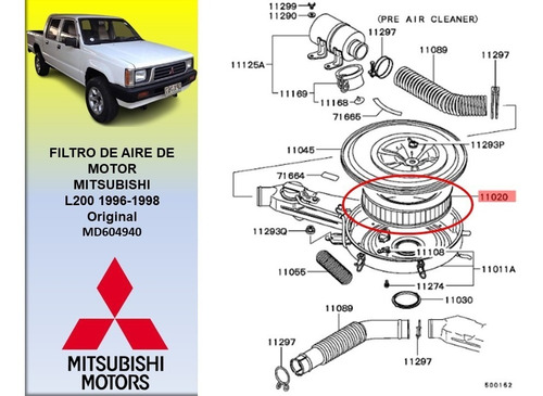 Filtro De Aire De Motor Mitsubishi L200 1996-1998  Foto 3
