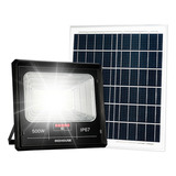 Holofote Solar 5000 Lumens Poste Completo 12h Kit Completo Carcaça Preto Luz Branco-frio
