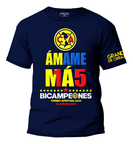 Playera Amame Más America Bicampeones 2024 Marino