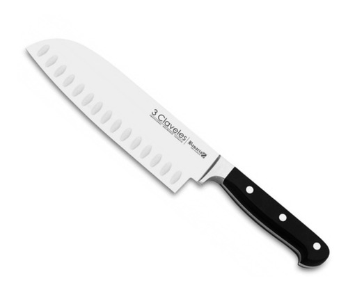 Cuchillo 3 Claveles Bavaria Santoku Hoja De 18cm Acero Inox. Color Gris