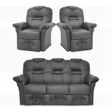 Juego De Living Denver Sofá 3 Cuerpos +2 Sillones Premium