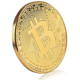 Bitcoin Moneda Metal Decorativa Coleccionable Premium Dorado