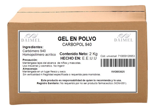 Carbopol 940 Carbomero Polvo 2kg Para Gel Antibacterial