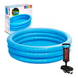 Piscina Azul Cristal 581l 58446 Com Bomba De Ar Manual Intex