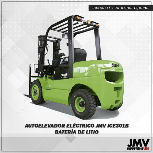 Autoelevador Eléctrico Jmv Ice301b C/ Bateria De Litio 3tn