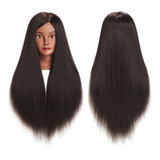 Cabeza P/practica Peluqueria 66-71cm Fibra Negro /1711by0020