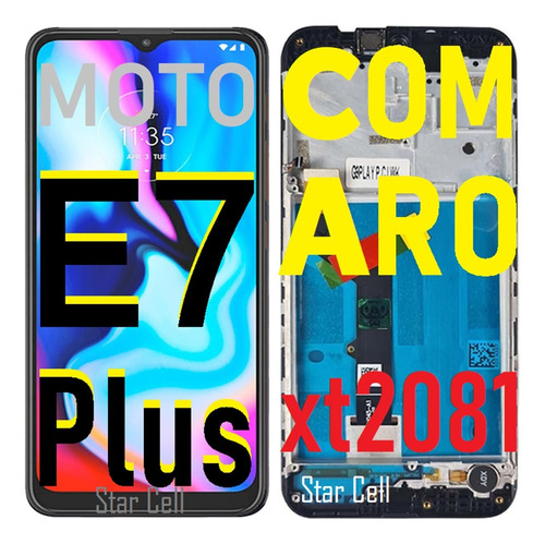 Tela Frontal Original(c/aro)moto E7 Plus(xt2081)+plcl3d+capa