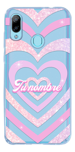 Funda Para Zte Para Mujer Corazón Rosa Con Tu Nombre