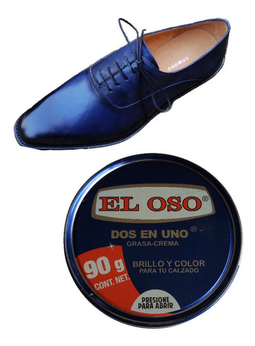 Grasa Dos En Uno El Oso De 90g Para Zapatos Color Azul