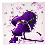 3drose Dpp__1 Lindo Corazón Morado Con Joyas Y Un Reloj De P