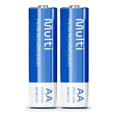 Pilha AA Multilaser Recarregável CB053 cilíndrica kit de 2 unidades | MercadoLivre