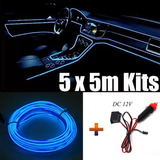 Wire Hilo 5m Luminoso Luz Neon Cable Para Auto,5 Juegos