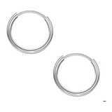 Aros Argolla Pequeño Liso 12 Mm Plata Italiana 925