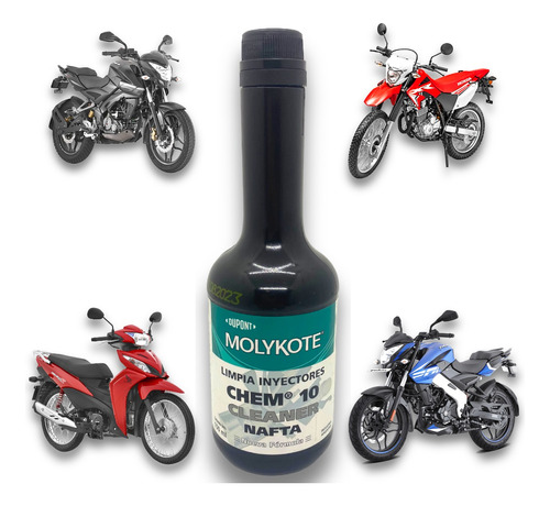 Limpia Inyectores Nafta Molykote Para Motos 4t 150ml Chem 10