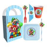 Cotillón Mario Bros Y Amigos Niño Cumpleaños Personalizado 