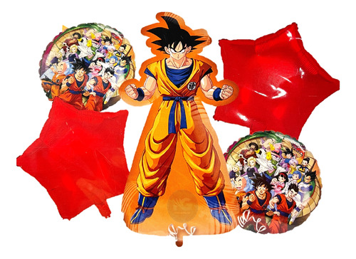 Kit 5 Globos Fiesta Decoracion  Dragon Ball Z  Goku 