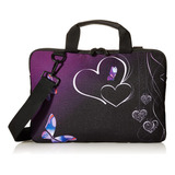 Icolor Purple Butterflies Canvas Laptop Carrying Shoulder Sl