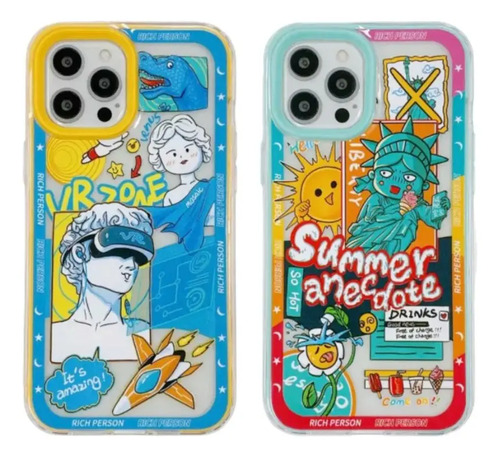 Funda Con Caricatura En Graffiti Tipo Retro Trendy