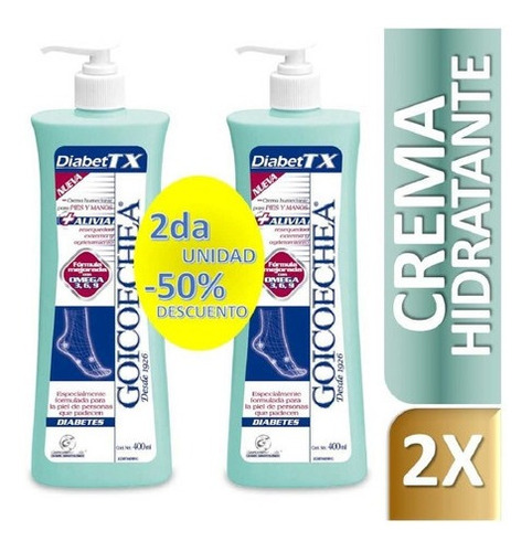 Diabettx Promo Crema 50% Off 2da Unidad 400 Ml Cada Una