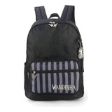 Mochila Costas Feminina Juvenil Wandinha Addams Preto Luxcel