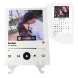 Quadro De Casal 2 Em 1 Personalizado Spotify Calendário Mesa