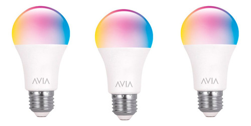 Foco Wifi 10w Avia Smarthome Dimeable Multicolor Pack 3