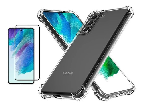 Carcasa Silicona Antigolpes Para Samsung S21 Fe + Vidrio