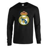 Real Madrid Camibuso Camiseta Negra Manga Larga Hombre