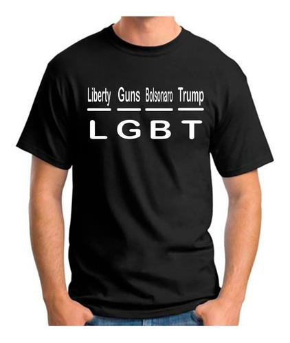 Camiseta Camisa Masculina Bolsonaro Trump Homem Direita Arma