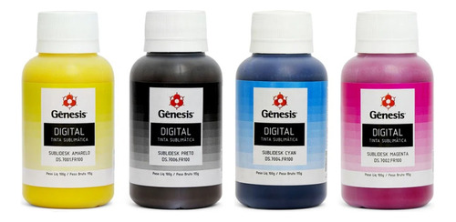 Kit Tinta Sublimatica Genesis P/ Uso Epson - 04 Cores