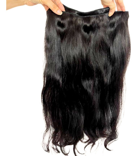 Cabelo Na Tela Natural Liso Humano 70/75cm Preto 150 Gramas