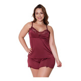 Baby Doll Plus Size L1186 Renda Sensual Short Doll Camisola